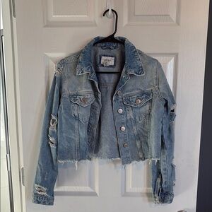Distressed Denim Jacket - Cropped